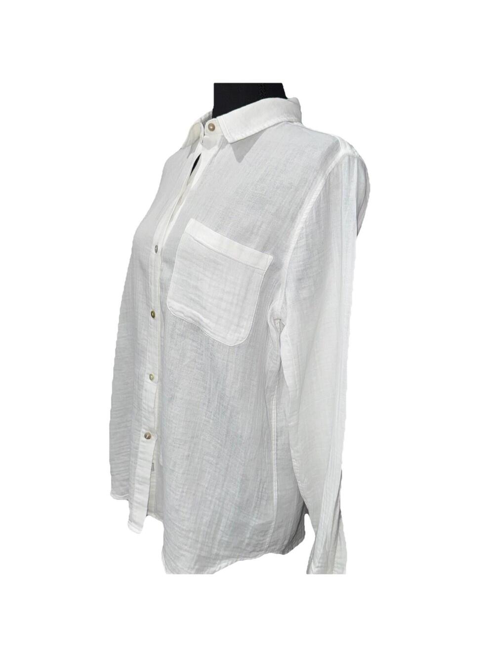 RAILS Women’s Ellis Button-Up Gauze Shirt in White-Size Medium - Picture 8 of 15